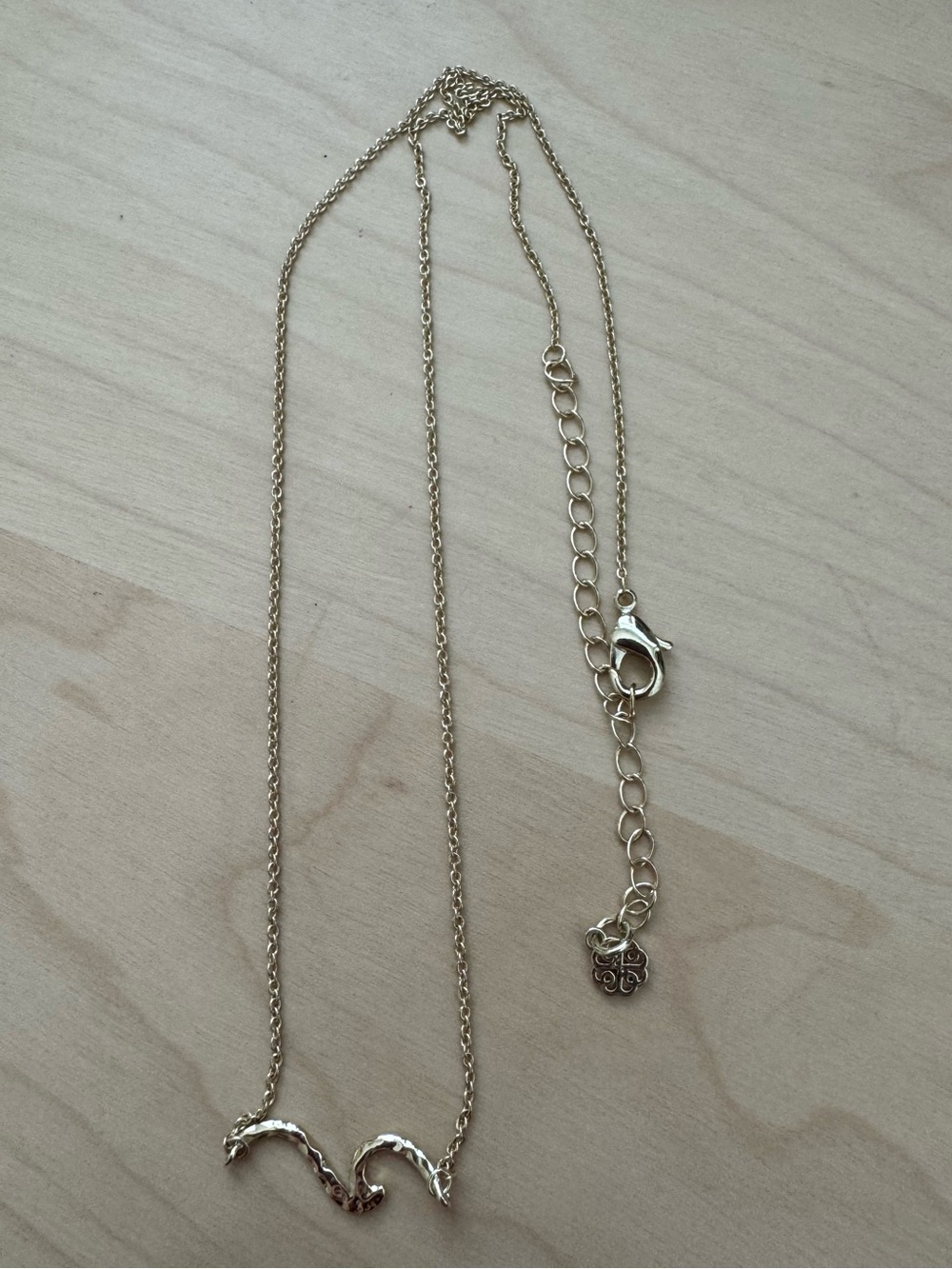 Gold Double Wave Pendant Necklace - Women Jewelry